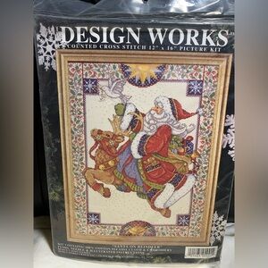 Design Works Santa on Reindeer Counted Cross Stitch Picture Kit